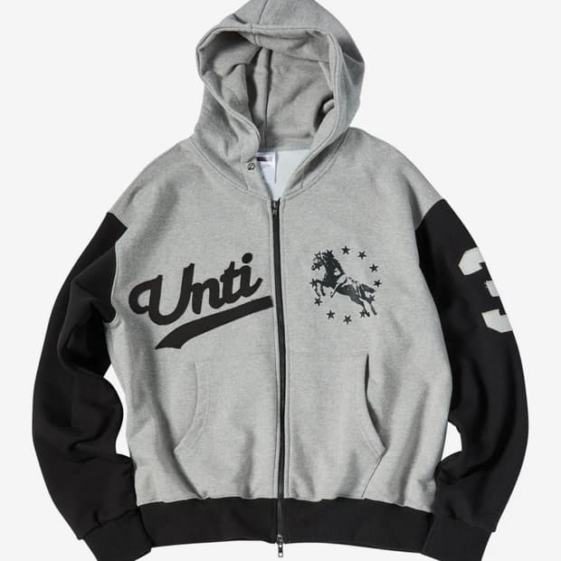 새상품) 언타이틀 바시티 후드집업 L