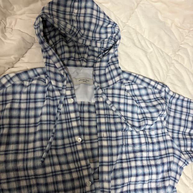 애프터프레이 체크 후드 셔츠 M