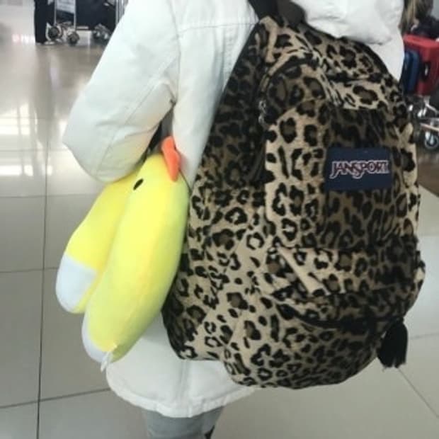 잔스포츠 호피 백팩 구해요