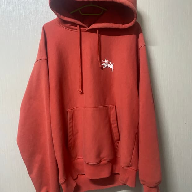스투시 로고 후드티 오렌지 M