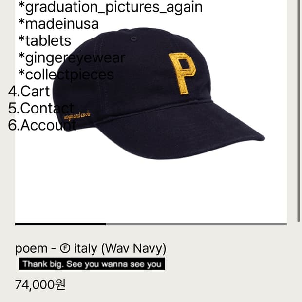 [M] 테프스토어즈 tefstors 볼캡 그래듀에이션 픽처스 어게인