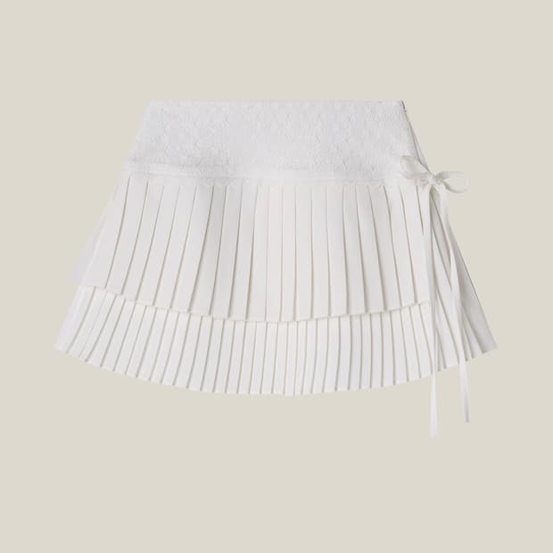 더티스 더블 레이어 레이스 랩 스커트 S