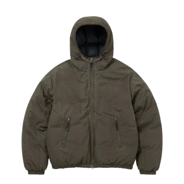 디스이즈네버댓 워시드 다운 푸퍼 자켓 올리브 브라운 