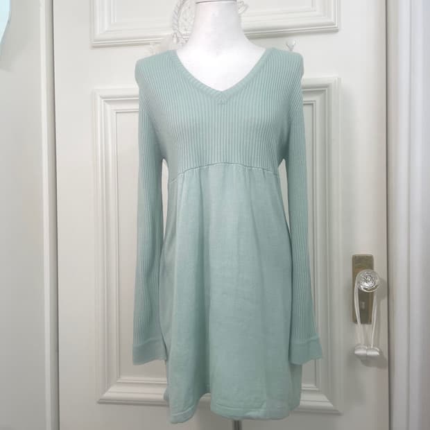 basic mint rib point mini knit opc
