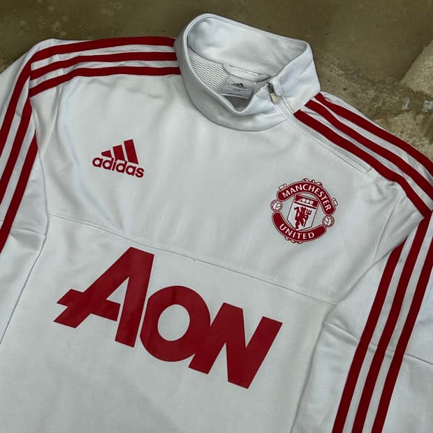 95 아디다스 맨체스터 유나이티드 화이트 트레이닝 탑