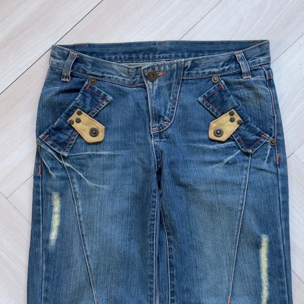 [Vintage] Y2K Metal Pocket Denim Jeans