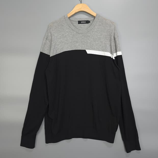 수페리어 SUPERIOR 골프 배색 니트 긴팔티 105