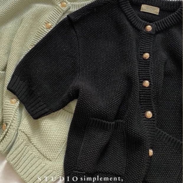 스튜디오심플먼트 반팔가디건 블랙