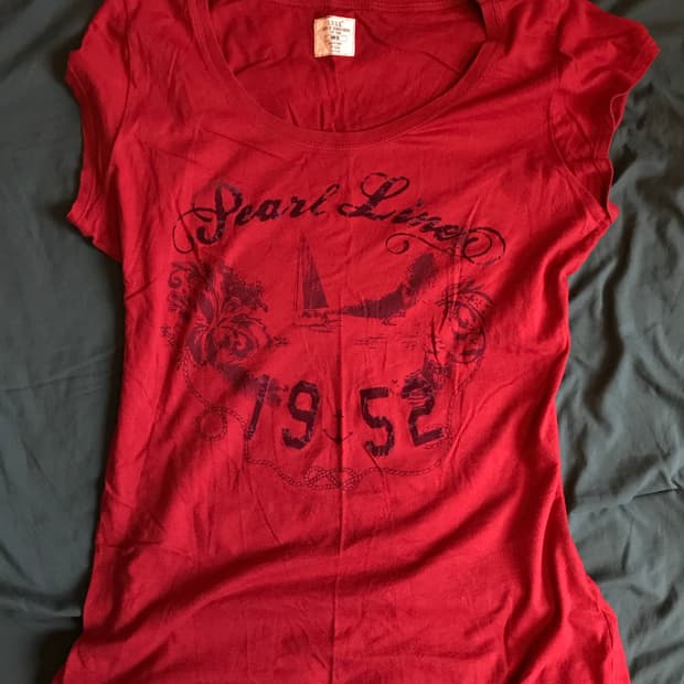 Y2K red print slim tee 