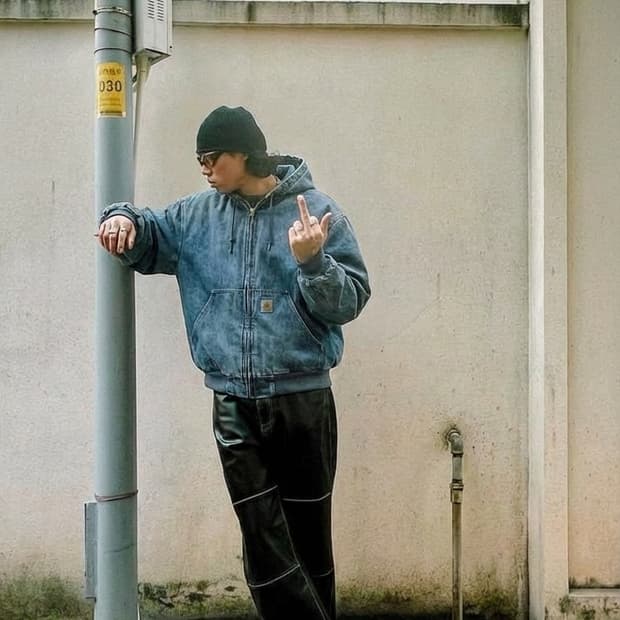 칼하트 WIP OG 엑티브 데님 후드집업자켓