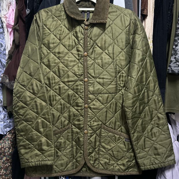 라벤햄 퀄팅자켓 그린올리브