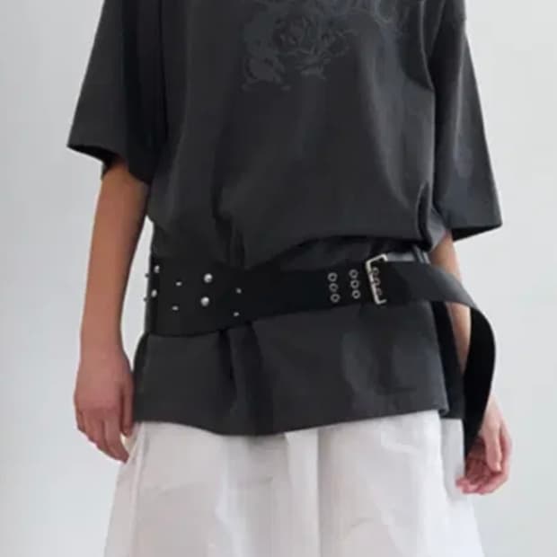 lcdc tm 와이드 스터드 레더 벨트