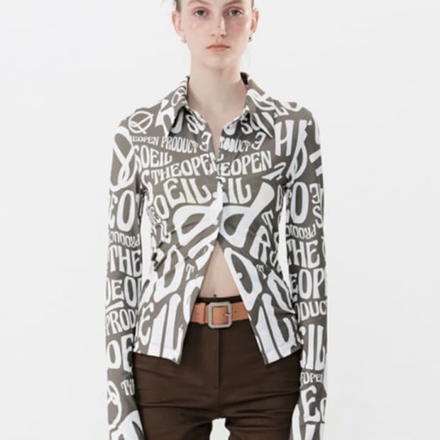 더오픈프로덕트 버튼다운 소일셔츠 브라운