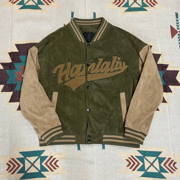 90s 하나릴리 스웨이드 바시티 스타디움 자켓