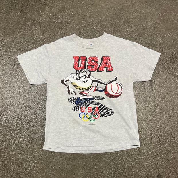 90s 테즈 올림픽 프린팅 티셔츠 (100)