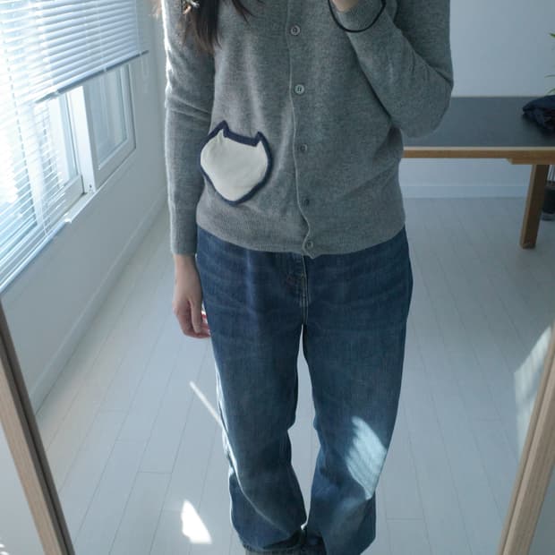 캣 니트 가디건