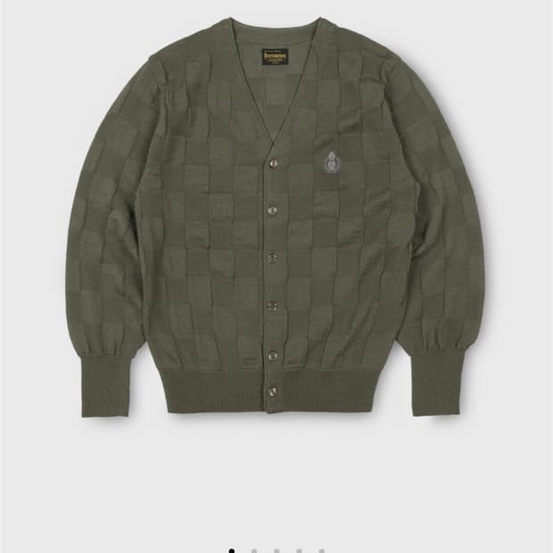 헤리티지플로스 체크드 가디건 카키 M