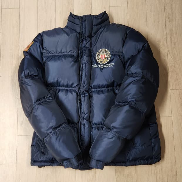 폴로 랄프로렌 성조기 와펜 네이비 다운 패딩 자켓 XL