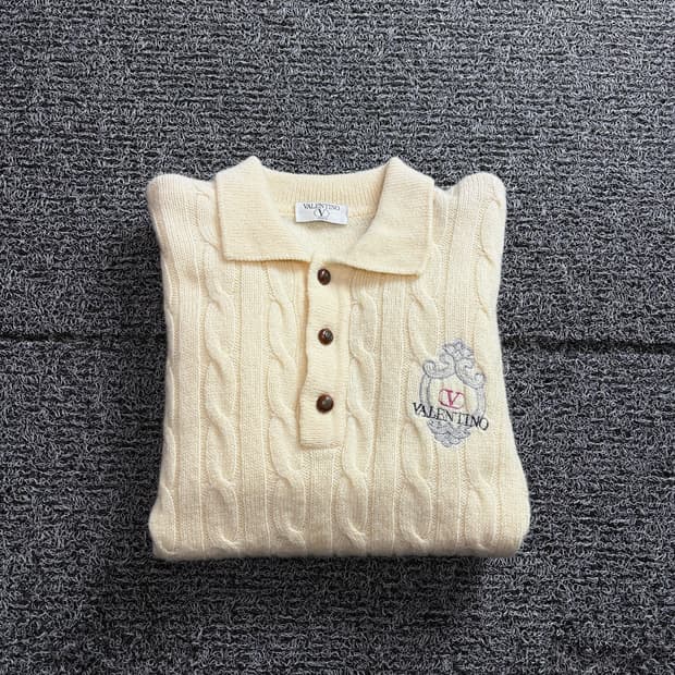 90s 발렌티노 아카이브 케이블 카라넥 니트 3325
