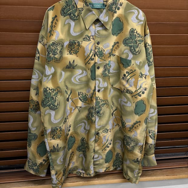 빈티지 기하학 클로버 패턴 셔츠