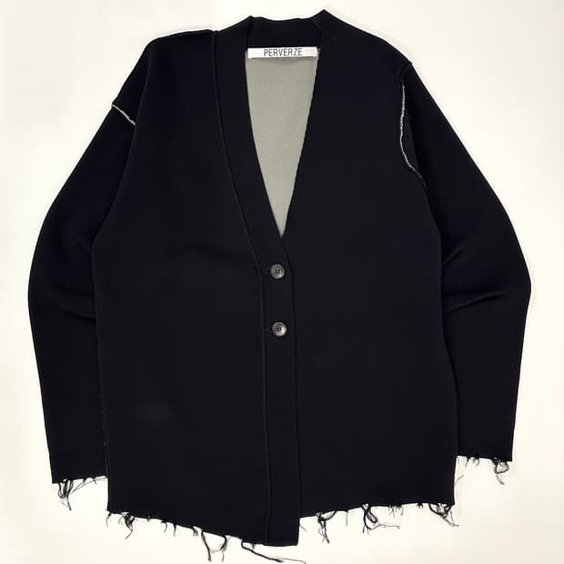 PERVERZE Fringe Detail Slip Knit 가디건