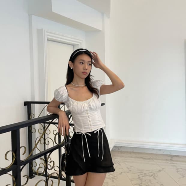 클리시어 Coap serenade satin wrap skirt