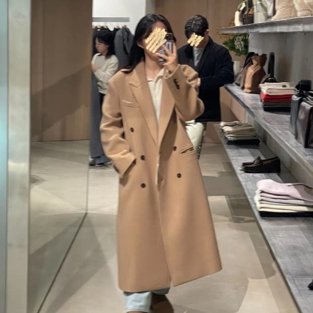 파사드패턴 캐시미어 더블코트 카멜 s사이즈