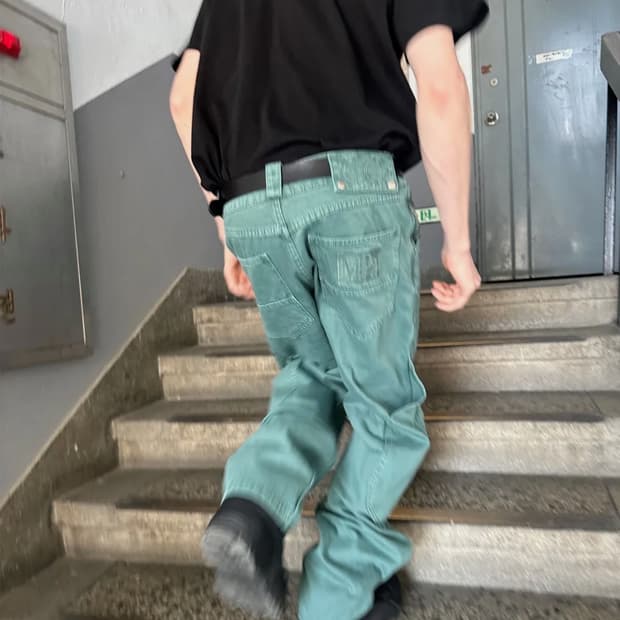 플라스틱프로덕트 CALF POCKET PANTS (EMERALD)(M)
