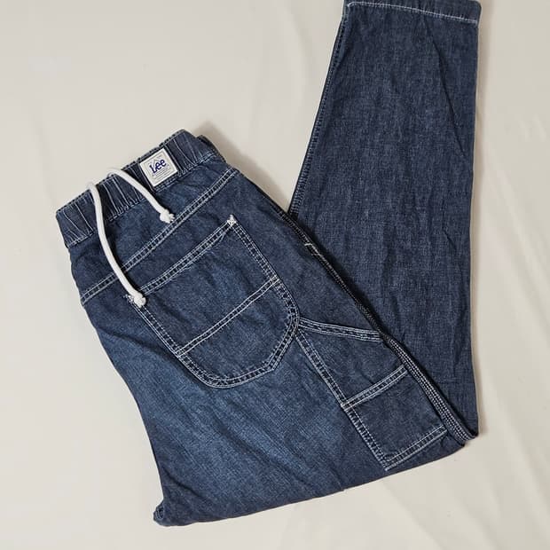 리 LEE 워크웨어 카펜터 데님팬츠 린넨 밴딩 트레이닝 스트링 L