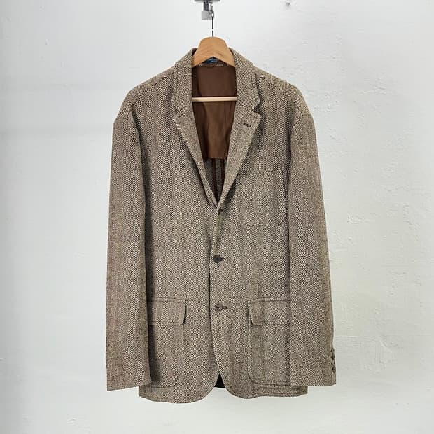 폴로 랄프로렌 헤링본 멀티 포켓 3b 블레이저