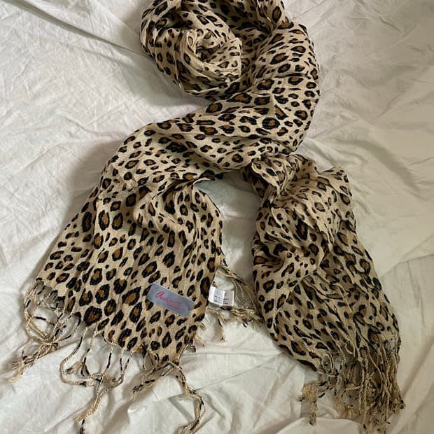 y2k 레오파드 글리터 머플러