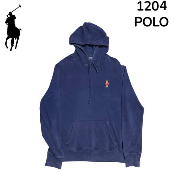 폴로랄프로렌 네이비 베어 로고 후드티 L