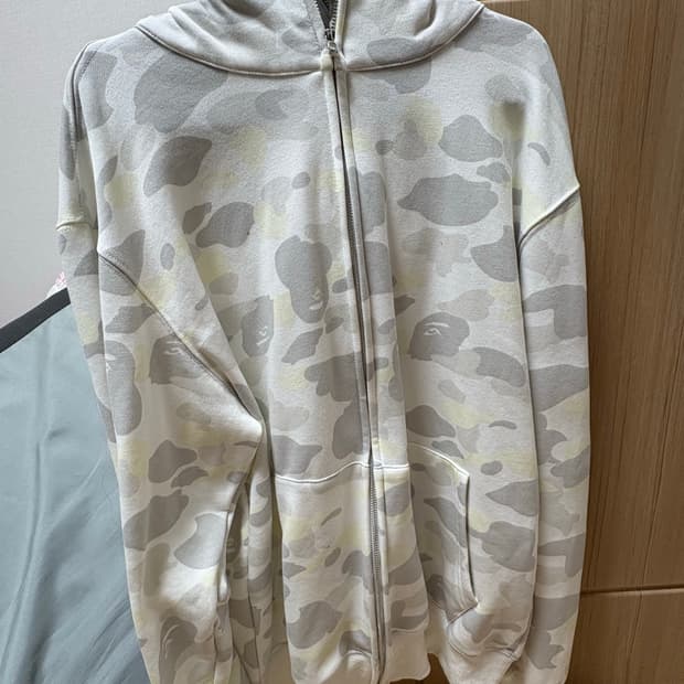 베이프 화이트 카모 풀집 후드