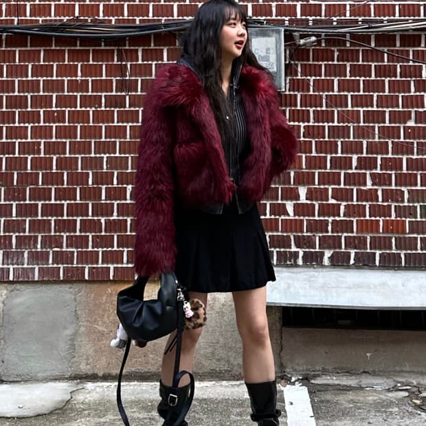 배디 퍼자켓 투웨이 후드집업 코치 스커트 코디세트