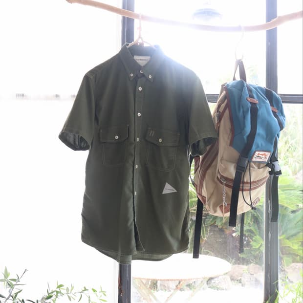[And Wander] Olive Utility SS Shirt