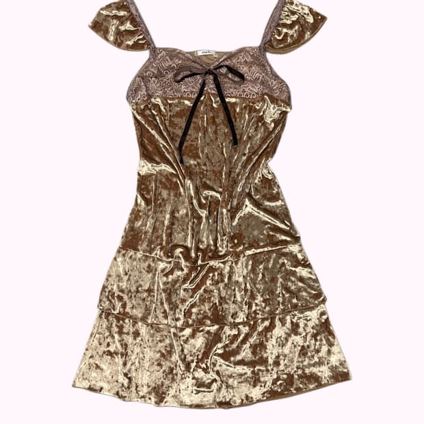 velvet lace ribbon dress