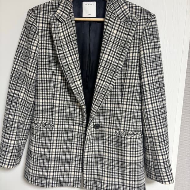Sandro 체크 울 자켓 36사이즈