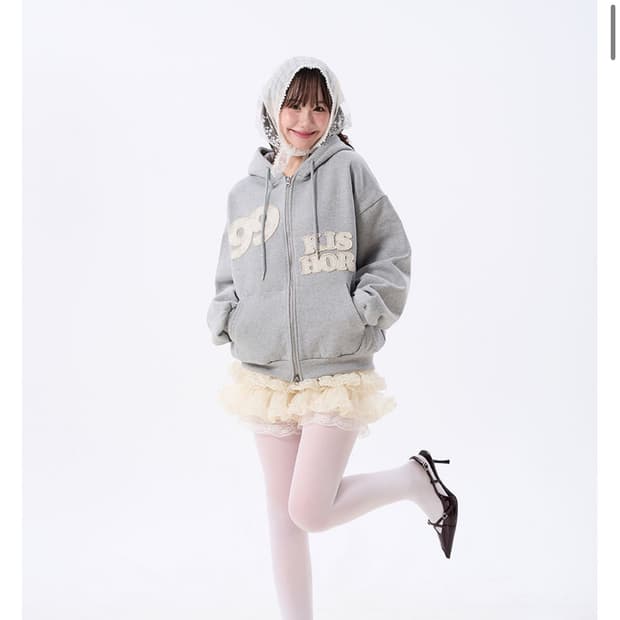 키쇼르 그레이 후드집업