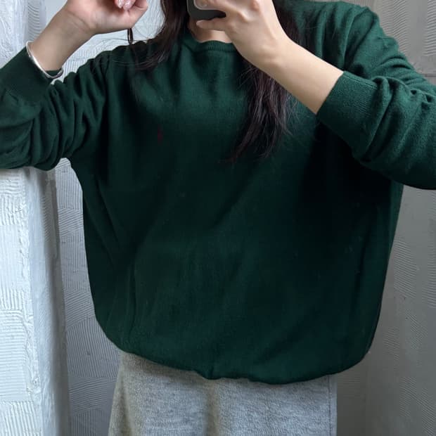 Polo 폴로 랄프로렌 신형 딥그린컬러 메리노울 라운드넥 니트