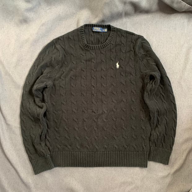 폴로 블랙 코튼니트 사이즈 L/G