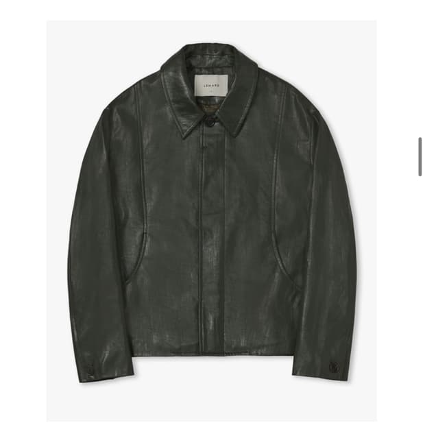 르마드 비건 레더 절개 자켓 - 딥그린 3size