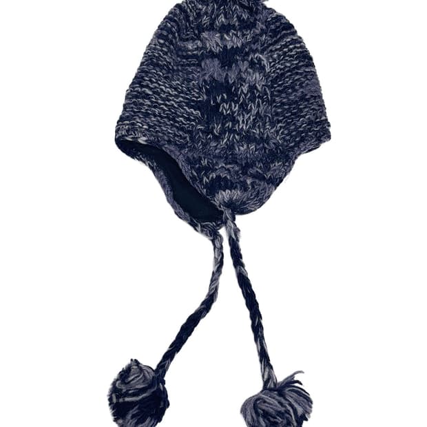 네팔 네이비 보카시 이어플랩 비니