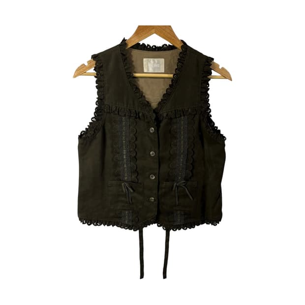 [Pink House] 핑크하우스 크로쉐 레이어드 스웨이드 베스트