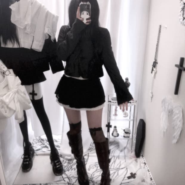 리본 크롭 블레이저