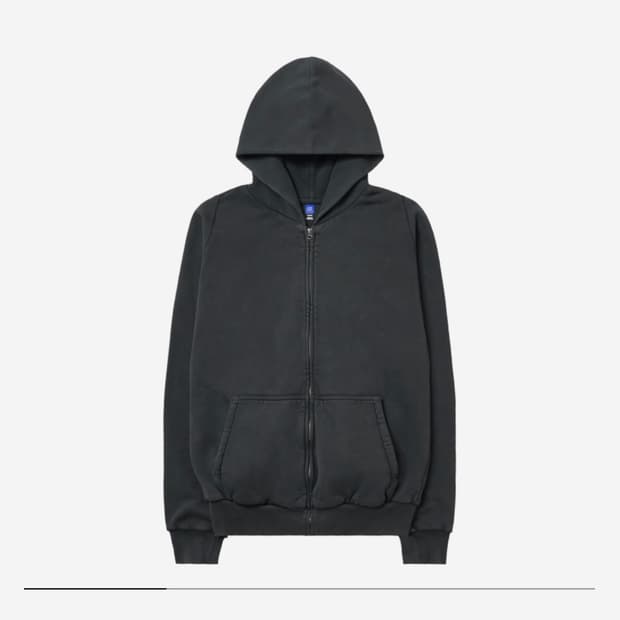 [XL] 이지 갭 후드 집업 포에틱 블랙