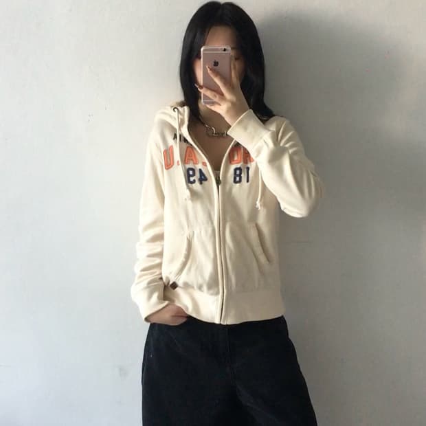 후아유 쉐르파 패치로고 후드집업