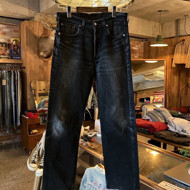 90s USA Levis 501 0660 Black Denim Pants