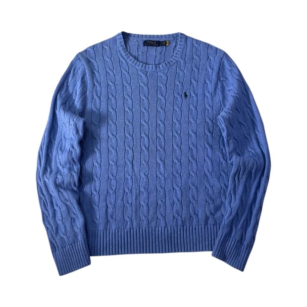 100 폴로랄프로렌 신형 블루 꽈배기 니트