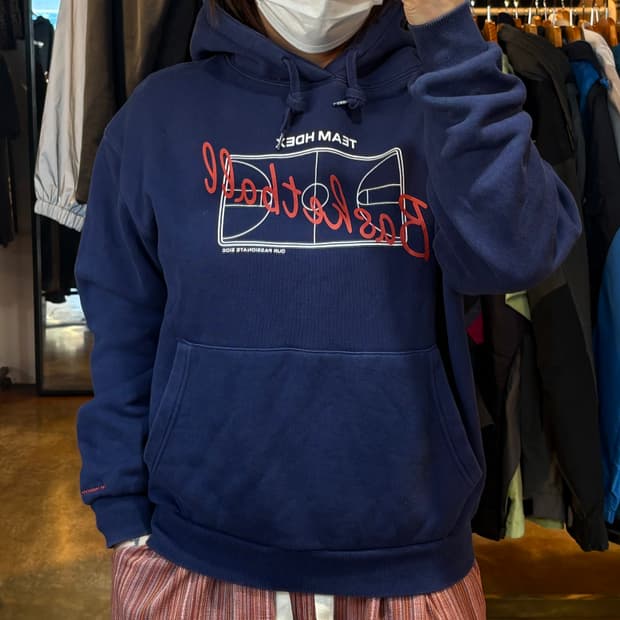 HDEX 프린팅 네이비 후드