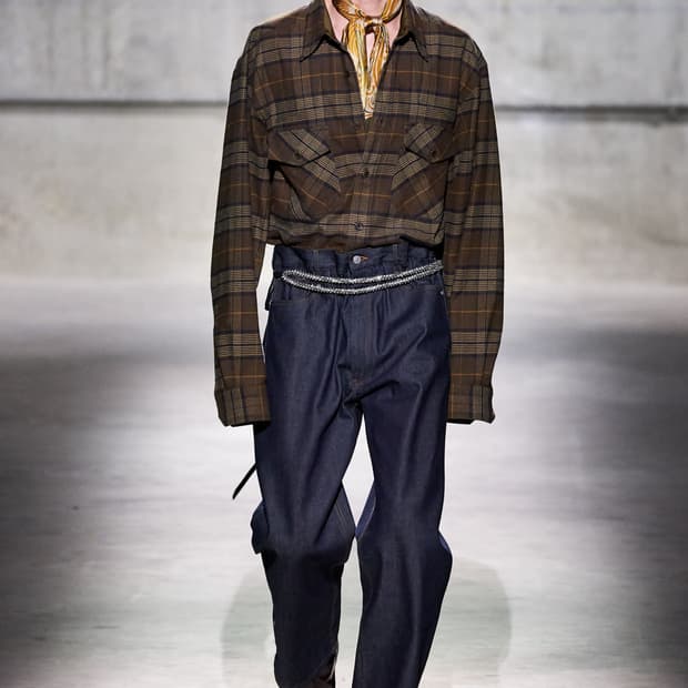 Dries van noten check flannel shirt M